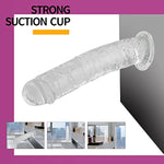 Realistic Dildo, 7.7 Inch Jelly Dildo With Strong Suction Cup Harness Compatible Anal Adult Sex Toys For Women Clear
