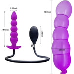 Silicone Anal Beads Inflatable Butt Plug Sex Toys For Men Women And Couples Purple