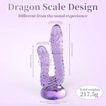 7.8 Inch Realistic Dragon Double Ended Dildo For Beginners With Flared Suction Cup Base For Hands-Free Play, Flexible Monster Anal Dildo With Curved Shaft For Vaginal G-Spot And Anal Play