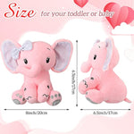 3 Pieces Elephant Stuffed Animal 8 Inch Baby Stuffed Elephant Animal Plush Toy Gift Baby Girl Boys Bed Decor (Lovely Style)