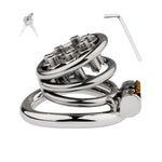 Spiked Chastity Device Sm Sex Toys Stainless Steel Cock Cage For Torturing Men'S Penises Male Chasity Cages With Invisible Locks And 7 Screws Penis Lock With Wrench And 2 Keys (1.57In,B)