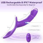 5 Inch Vibrating Strap On Dildo Harness Set For Women And Men,Lesbian Sex Toys With Adjustable Strapon Harness,Rechargeable Vibrator With 10 Modes & Remote Control,Purple