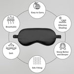 2 Pack Silk Sleep Mask Set Adjustable, Blush Pink & Black