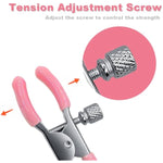 Nipple Clamps,Nipple Clamps For Pulling,Adjustable Nipple Clamp For Women And Men, Metal Nipple Clips Non Piercing,Nipple Clamps With Chain For Nipple Decoration,Nipple Clip With Bell (Pink Bow)