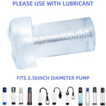 Clear Extended Men's Penis Pump Sleeve Masturbator Sleeve Realistic Vagina Sleeve Replacement Seal Cap 2.5 inch Cylindrical Large Penis Pump Sleeve Male Enhancement for Stronger and Larger Erections