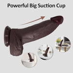 12'' Realistic Large Thick Black Dildo, Real Skin Dual Density Silicone Dildos, Lifelike Giant Dildo With Powerful Suction Cup For Hands-Free, For Vaginal Anal Stimulation Sex Toys For Men And Women