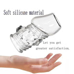 Reusable Penis Sleeve Cock Ring, Soft Men Cock Sleeve Extender Enlargement Cover Delay Ejaculation Long Lasting Stronger Strechy Realistic Penis Ring Dildo Adult Sex Toys For Men (6.2Cm)