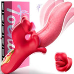 Vibrator Tongue Toy For Women - Sex Toys Thursting Vibrators Dildo With 9 Licking Swing Sucking & 9 Vibrating Mode, Rose Toy G Spot Rabbit Clit Adult Toys Dildos For Female Couples Games