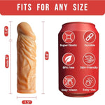 Penis Sleeve Extender Cock Sleeve Extension Sheath Silicone Penis Ring Enlarge Thicken Reusable Realistic Condom Enlarger Male Sex Toy for Men Couples (5.4 inches)