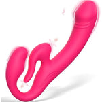 Strapless Strap On Dildo Harness Lesbian Sex Toys, Anti-Slip Silicone Realistic Double-Ended Vibrating Butt Plug, Adult Anal Sex Toys For Women Couples Sexual Pleasure Tools