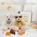 14 Piece Teddy Bears Bulk Baby Shower,14 Inch Cute Teddy Bear Stuffed Animals Plush,Small Stuffed Bears,Centerpiece Decoration,Brown,White,Dark Brown