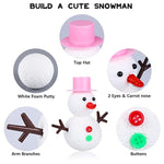6 Pack Build a Snowman Modeling Clay Craft Kit for Kids, Christmas Activity