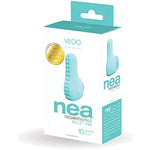 Nea Vibrator Adult Sex Toy, Rechargeable Submersible 10 Function Bullet Finger Vibe, Smooth Ribbed Body Easy Grip For Women (Tease Me Turquoise)