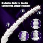 17.7 Inch White Monster Dildo, Skull Silicone Tentacle Dildos With Suction Cup, Huge Fantasy Dildo For Deep Stretching & Anal Training, Soft Butt Plug For Men & Women