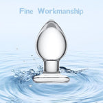 Glass Anal Butt Plug Trainer With Large Base - Crystal Anal Toys G-Spot Stimulation For Men Women Masturbation