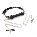 Dog Bone Gags Fetish Open Mouth Gags Adjustable Bdsm Silicone Gags Slave Play Adult Sex Toys For Beginners Couples (Black And Sliver)