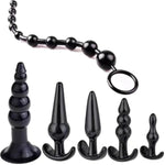 6Pcs Anal Trainer Kit Butt Plugs Beginner Set Silicone Prostate Massager,Butt Plug Toy Anales Adult Toys Plug Relaxing Butt Plug Trainers Beginner Set For Women Men And Couples (Black)