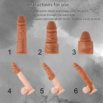 Bigger New Soft Realistic Sleeve Extender Sheath For Men Reusable Male Enhancement Extension Sleeve-1578 (Brown)