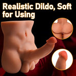 Male Sex Doll with Flexible Dildo, 5.07LB Realistic Sex Dolls with 5 Inch Huge Cock for Female Masturbation, Tight Anal for Gay Sex Toys, Adult Sex Toys Unisex Masturbator for Gay Couple Women