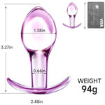 Pink Glass Butt Plug, Crystal Glass Anal Plug,Anal Trainer, Crystal Butt Plug,Anal Expander Training Sex Toys Anal Masturbation Plug For Men Women Gay And Couples