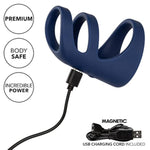 Viceroy Rechargeable Triple Cage Vibrating Cock Ring Vibrator Silicone Sex Toy For Men Blue - Se-0433-10-3
