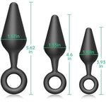 Silicone Butt Plug Kit 3 Pcs Anal Plug With Tapered Top And Safety Ring Base For Beginners Anal Training Adult Sex Toys For Men Women Couples