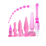 7Pcs Silicone Anal Trainer Set, Butt Plug, Pink Butt Plug, Waterproof Butt Plug Kit For Beginners & Advanced Users, Anal Toys For Women & Men, Dildo Beads, Sex Toys For Intimate Pleasure