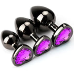 Anal Plug 3Pcs Sex Toys Anal Training Set Metal Butt Plug Adult Trainer Kit Toy With Crystal Diamond S&M Adult Gay Anal Plugs Toy For Beginners Couples Women Men Unisex(Purple)