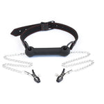 Dog Bone Gags Fetish Open Mouth Gags Adjustable Bdsm Silicone Gags Slave Play Adult Sex Toys For Beginners Couples (Black And Sliver)