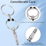 Hollow Urethral Dilator, Stainless Steel Urethral Plug Urethral Sounding Penis Plug With Double Cock Ring Sex Toy For Men
