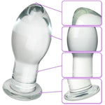 Glass Butt Plug Crystal Tapered Head Anal Plug For Anal Training Stimulation And Expansion Long Neck Mushroom Shaped Adult Sex Toys For Men Women Couples (S)