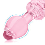 Glass Anal Plug Set 3 Pcs Pink Butt Plug Anal Training Set Adult Sex Toys for Men Women Couples Beginner