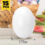 15 PCS White Wooden Life Size Plain Easter Eggs for Kids Craft and DIY