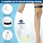 21 Pcs Men External Condom Catheter Self Sealing Sets Include 5 Pcs 2000Ml Urinary Drainage Bags With Tube 15 Male Urine Condom Catheters And 1 Leg Anti Slip Strap For Men(1.26 Inches/ 32 Mm)