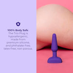 Trio Vibrating Anal Plug 2 - Silicone Butt Plugs Vibrator With Remote, Anal Sex Toys For Adults - Purple