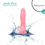 7.5 Inch Glow-In-The-Dark Silicone Dildo With Suction Cup, Marble Pattern, Pink Color, Adult Sex Toy, 7.5 Inch X-Large, 0.69 Lb