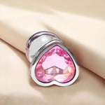 Metal Anal Plug, Tapered Butt Plug With Heart Base Anal Trainer For Prostate Massage G-Spot Stimulation Adult Sex Toys For Men Women Couples (S)