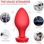 Rose Toys Anal Plug Sex Stimulator For Women, Silicone Butt Plug High-End Training Kit, Adult Sex Toy, 3 Pack Different Size Luxury Anal Toys With Red Rose Base Prostate Sex Toys For Man Or Gays
