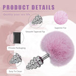 Rabbit Tail Anal Plug?Metal Spiral Buttplug?Anal Sex Toys For Men,Women And Beginners And Advanced Users,Plug Anal For Couples?Pink Anal Toys For Dress Up Party(Medium Pink)