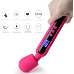 Vibrator Wand Sex Toy Personal Massager,Wand Vibrator & Clit Stimulator Vibrator With Display,Adult Sex Toy 10 Patterns & 4 Speeds Of Pleasure For Women Female (Rose Red)