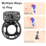Vibrating Silicone Cock Ring for Enhanced Erection and Clitoral Stimulation