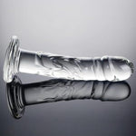 Glass Dildo Realistic Dildos Anal Sex Toys For Couples,Transparent Crystal Glass Dildo Male Sex Toy For G-Spot Stimulation, Clear Dildo Anal Butt Plug For Prostate Massager, Anal Dildo Adult Sex Toys