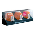 Masturbator Egg 3 Pack - Stroker For Male Masturbation, Portable Pleasure Sleeve, Super-Stretchy, No Lubricant Required, Disposable, Single-Use (Crunchy)