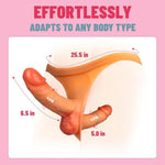Double Dildo Harness Strap On Panties, Elastic Silicone Wearable Double Ended Dildo Panties, Realistic Strapless Pegging Toy With Big Thick Dual Heads For Women Couples Lesbian Transgender Play
