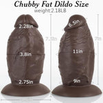 3.8'' Diameter Thick Girthy Dildos, 7.5 Inch Silicone Fat Dildo Huge Butt Plug With Suction Cup & No Balls For Deeper Anal Stretcher, Massive Penis Anal Plug Sex Toy For Advanced Men Couple Women