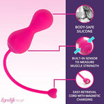 - Lovelife Krush Kegel Balls, Kegel Exercise Tool, Pelvic Floor Strengthening Device For Bladder Control, Waterproof, Rechargeable, & App Controlled Pleasure Balls, Pink