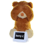 Cutest I'M Sorry Gift For Her & Him - The I'M Sorry Teddies - Embarrassed Adorable Super Soft Stuffed Animal Plush Toy - Unique Cute Forgive Me Apology Teddy Bear Gift For Kids And Adults - Brown