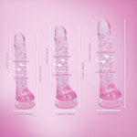 Pink Suction Monster Dragon Dildo Set - 3 Sizes(small6.3'',big7.4'', huge8.6'') for Anal and Vaginal Pleasure - Perfect for Beginners to Advanced Users Lifelike Penis