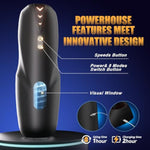 Male Masturbator Sex Toys For Men - Adult Toys Penis Pump With 8 Thrusting & 8 Spinning Modes, Pocket Pussy Male Stroker With 3D Realistic Sleeves & Indicator, Blowjob Toy Mens Sex Machine