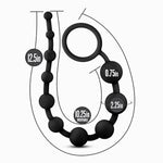 Sex Toys - Anal Adventures Platinum - Ultrasilk Silicone 10 Beads - Graduated Sizes - 12.5 Inch Long - Beginners Training Smooth Satin Finish - Anal Beads - Women Men Couples - Black